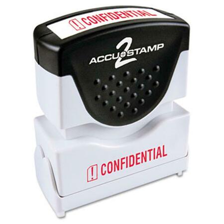 CONSOLIDATED STAMP MFG Accustamp2 Shutter Stamp with Anti Bacteria- Red- CONFIDENTIAL- 1.63 x .5 35574